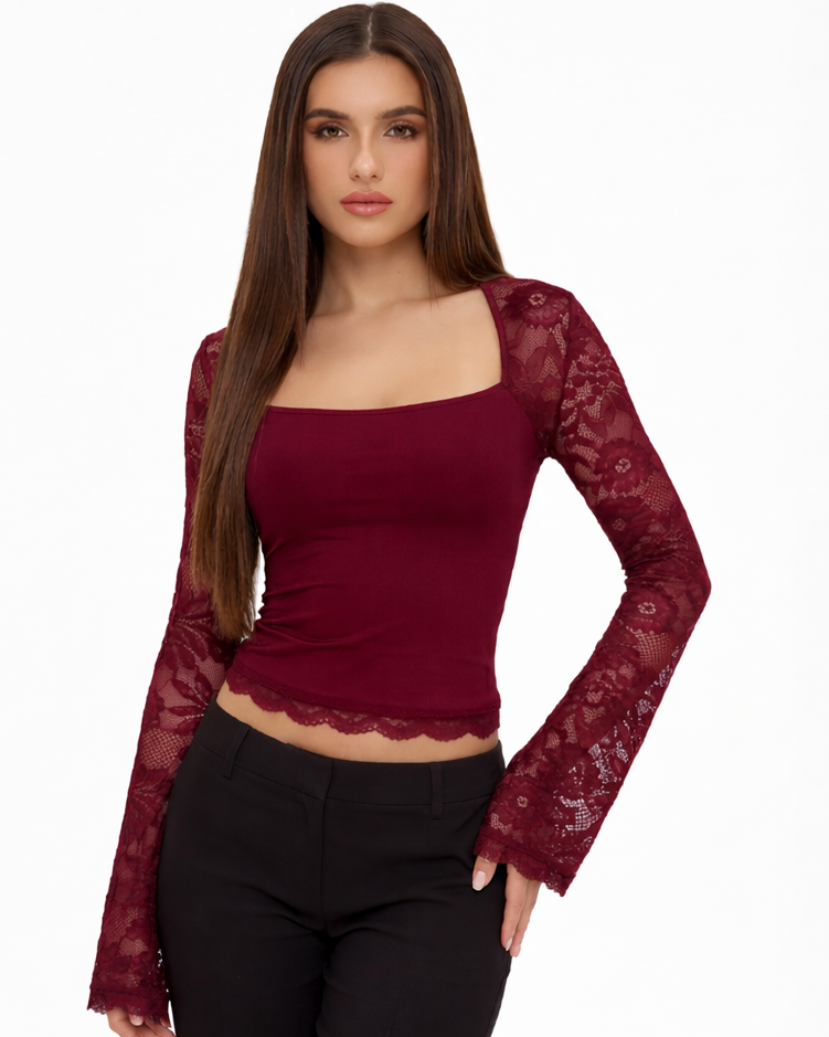 Lace Affair Long Sleeve Top