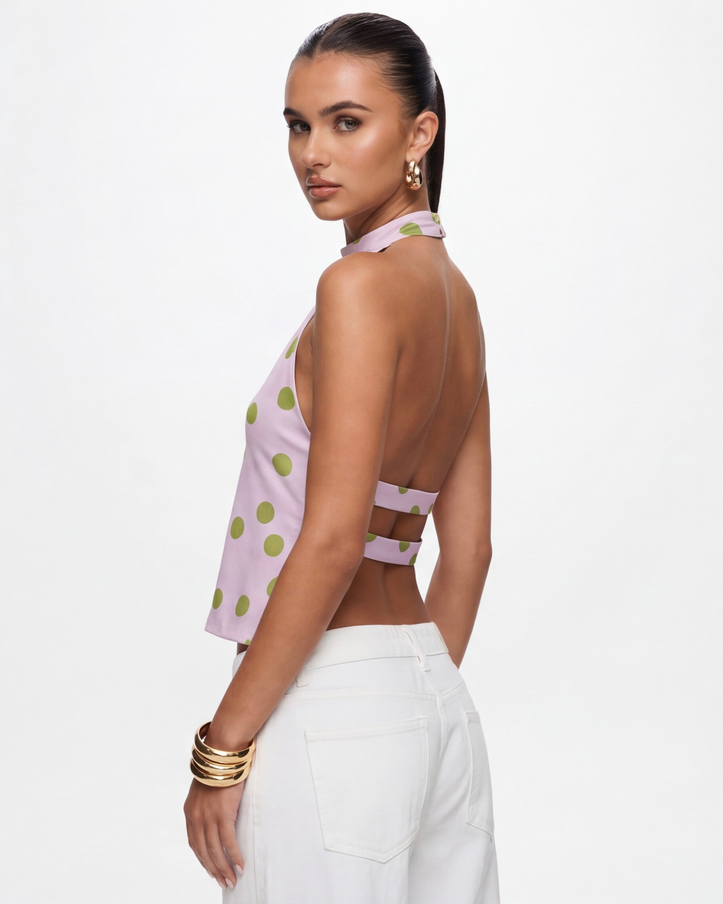 Polka Muse Halter Top