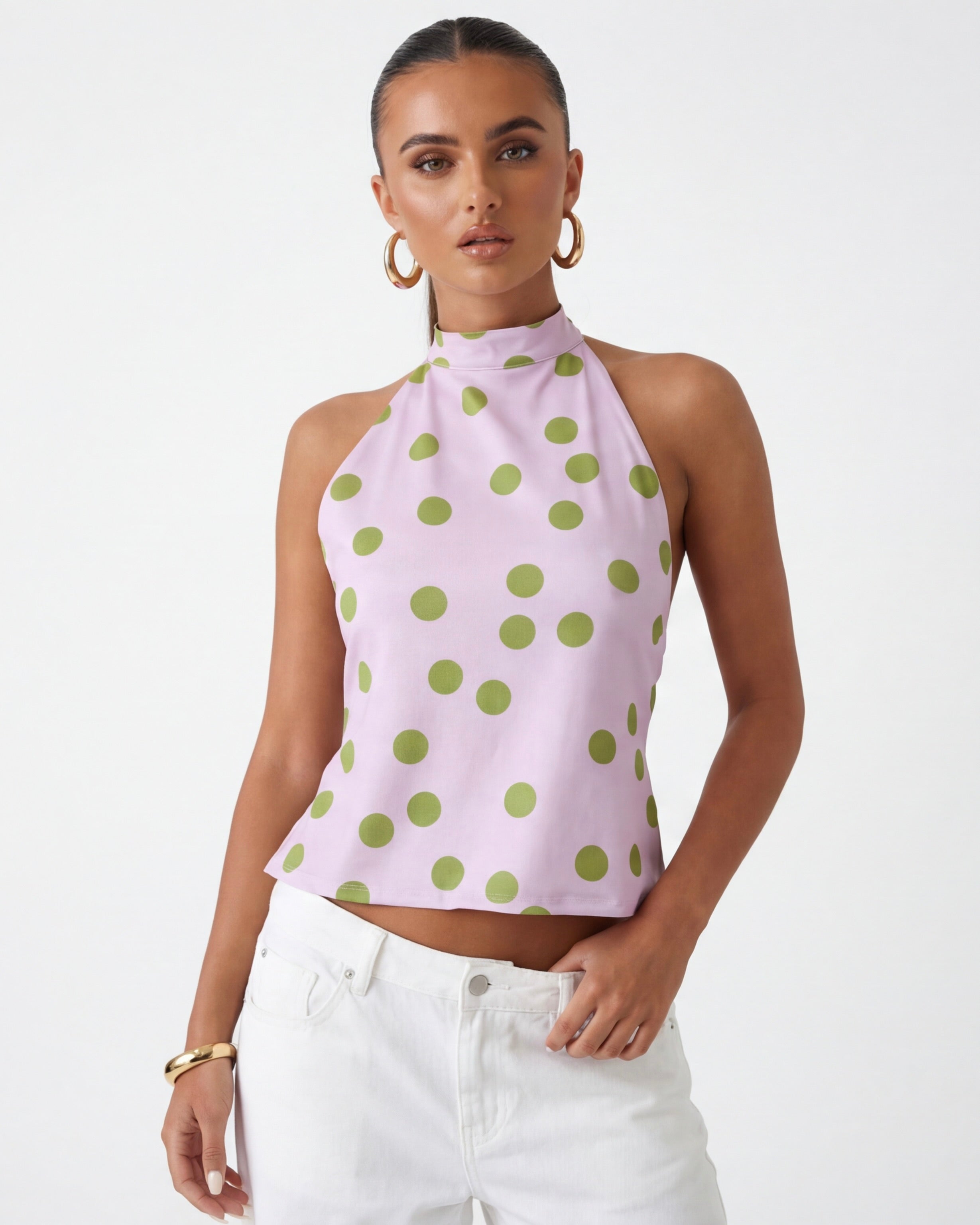 Polka Muse Halter Top