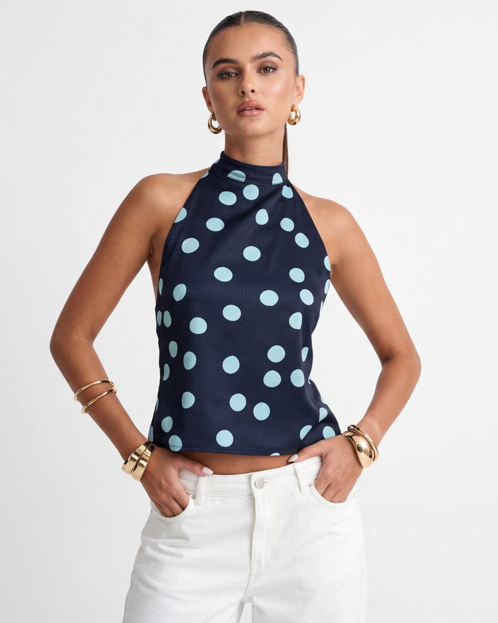 Polka Muse Halter Top